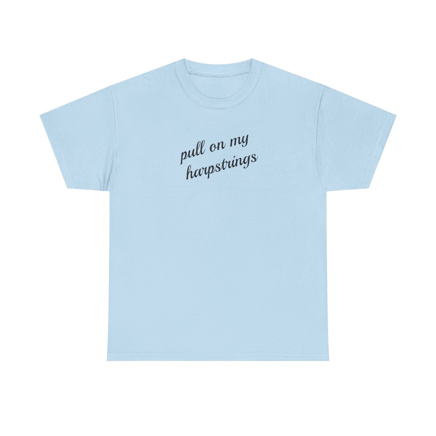 Pull on My Harpstrings Unisex Heavy Cotton Tee, Funny Graphic Shirt, Gift for Music Lovers, Casual Tee, Music Festival Outfit