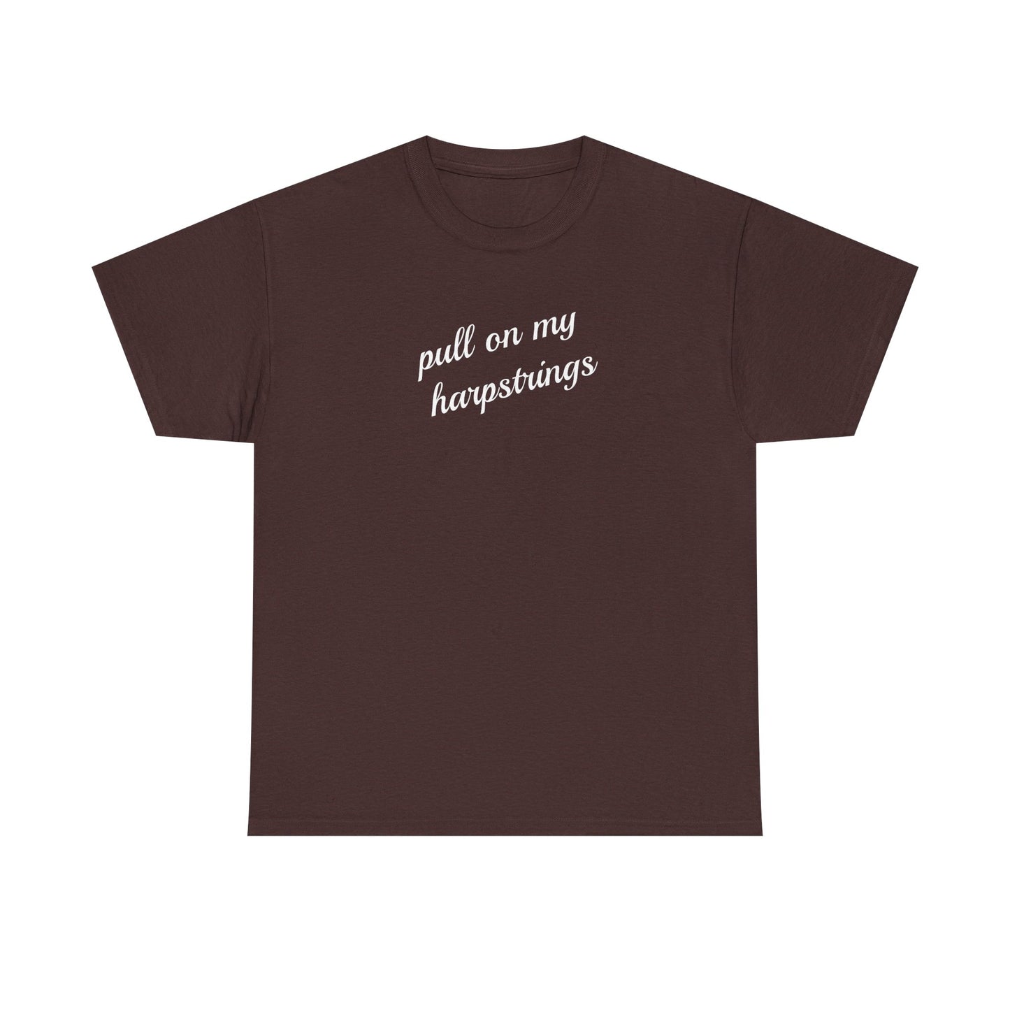 Pull on my harpstrings - white text
