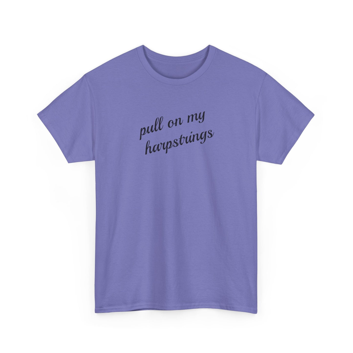 Pull on My Harpstrings Unisex Heavy Cotton Tee, Funny Graphic Shirt, Gift for Music Lovers, Casual Tee, Music Festival Outfit