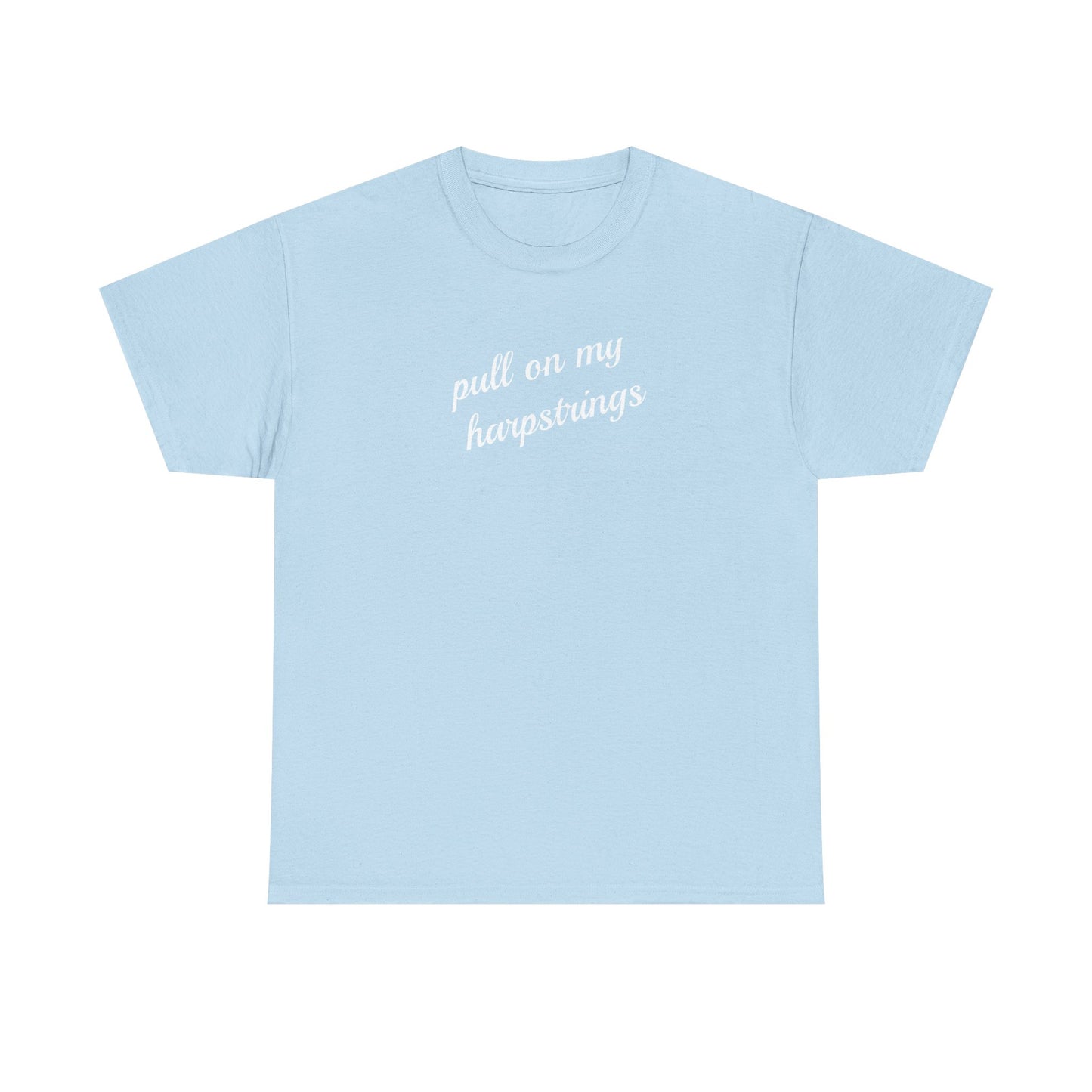 Pull on my harpstrings - white text