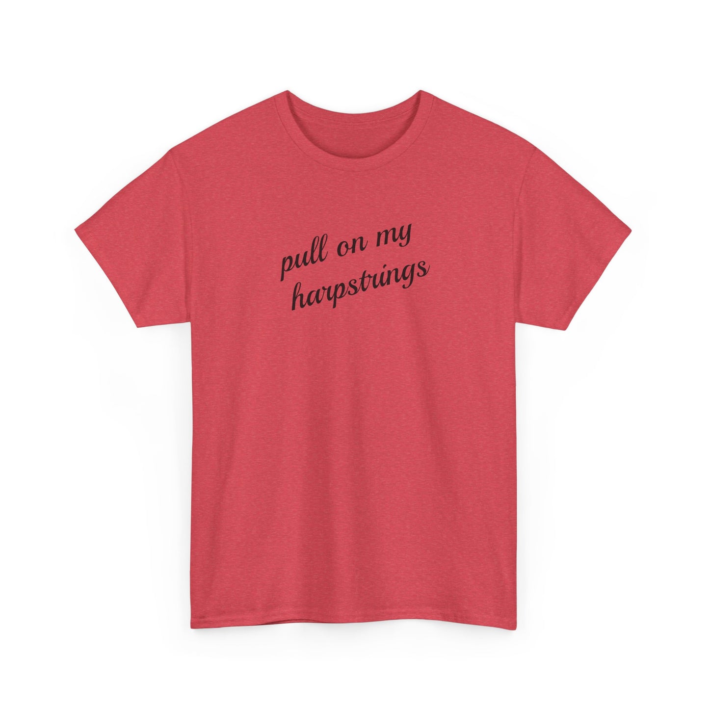 Pull on My Harpstrings Unisex Heavy Cotton Tee, Funny Graphic Shirt, Gift for Music Lovers, Casual Tee, Music Festival Outfit