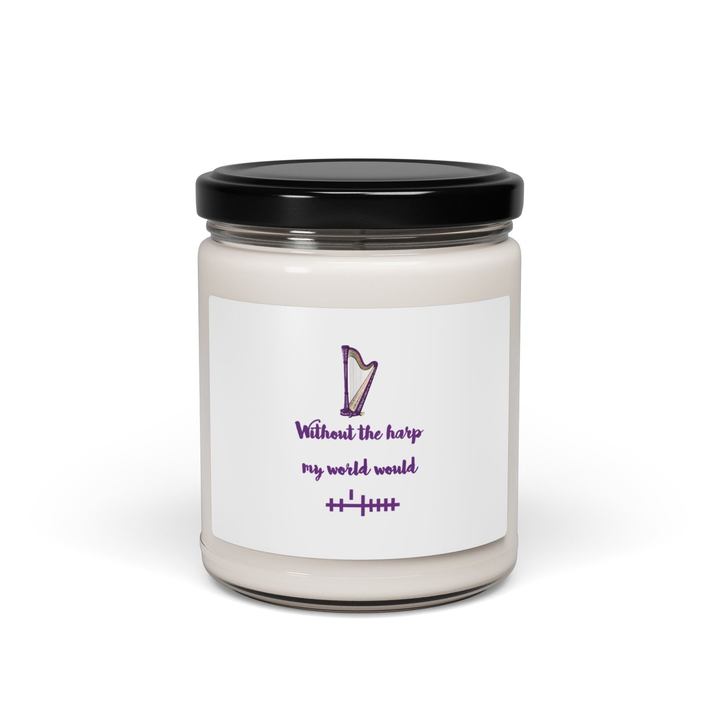 Scented Soy Candle with Harp Design | Relaxing Home Fragrance, Music Lover Gift, Aromatherapy, Meditation, Cozy Decor