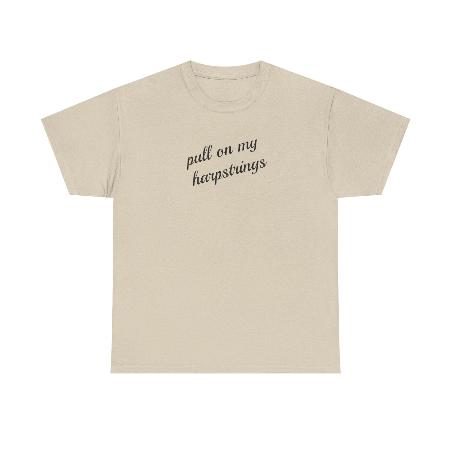 Pull on My Harpstrings Unisex Heavy Cotton Tee, Funny Graphic Shirt, Gift for Music Lovers, Casual Tee, Music Festival Outfit