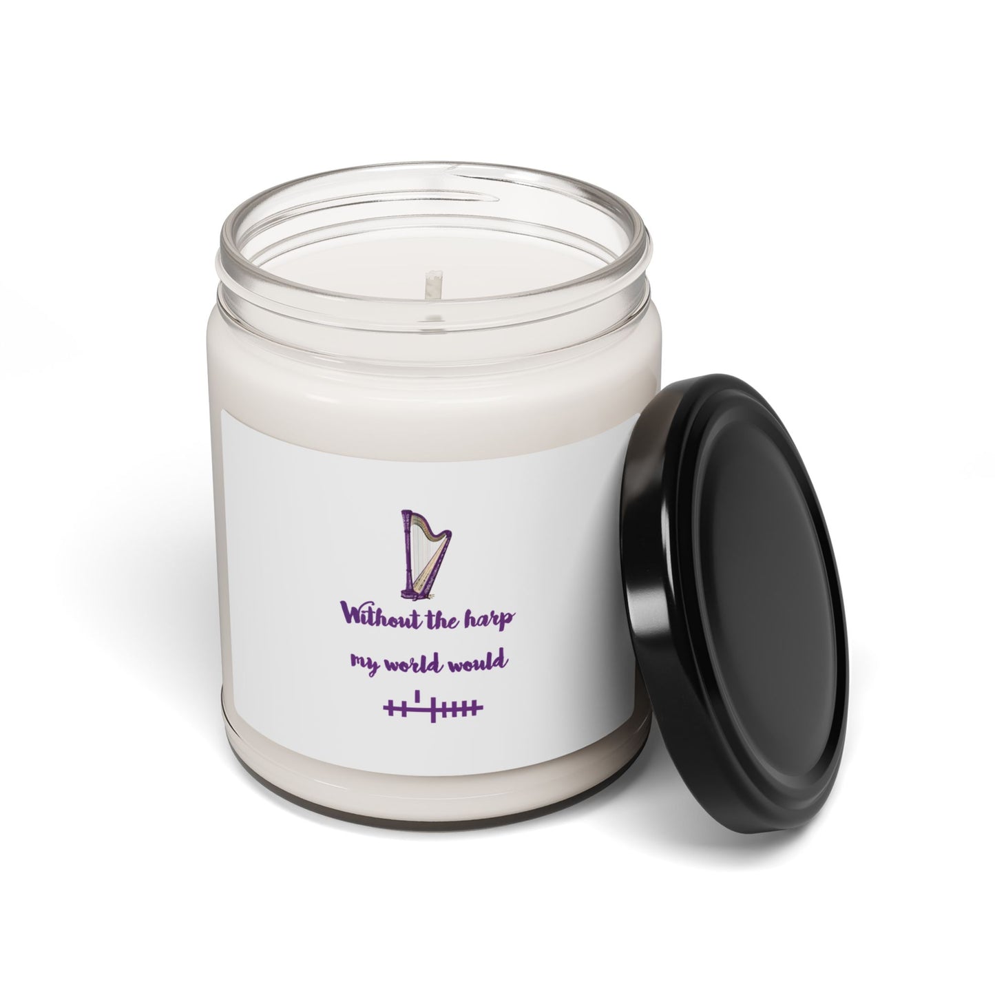 Scented Soy Candle with Harp Design | Relaxing Home Fragrance, Music Lover Gift, Aromatherapy, Meditation, Cozy Decor