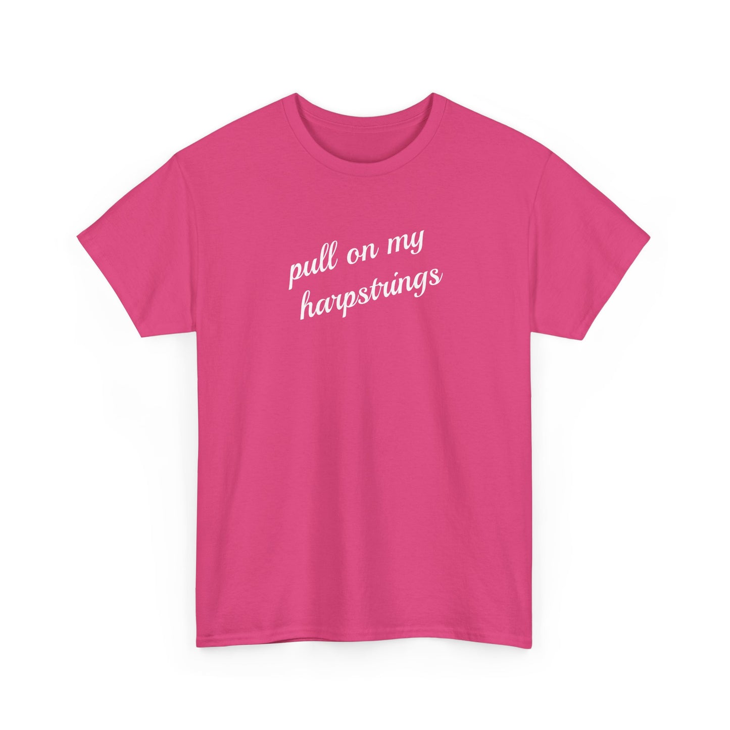 Pull on my harpstrings - white text