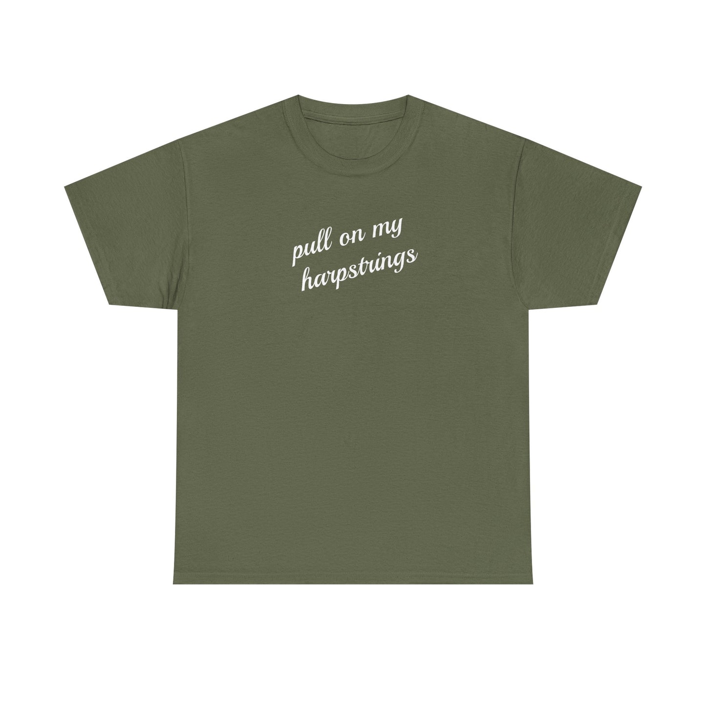 Pull on my harpstrings - white text