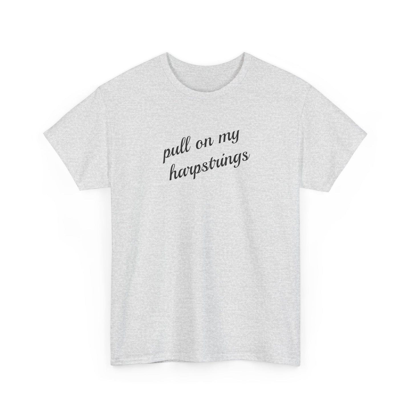 Pull on My Harpstrings Unisex Heavy Cotton Tee, Funny Graphic Shirt, Gift for Music Lovers, Casual Tee, Music Festival Outfit