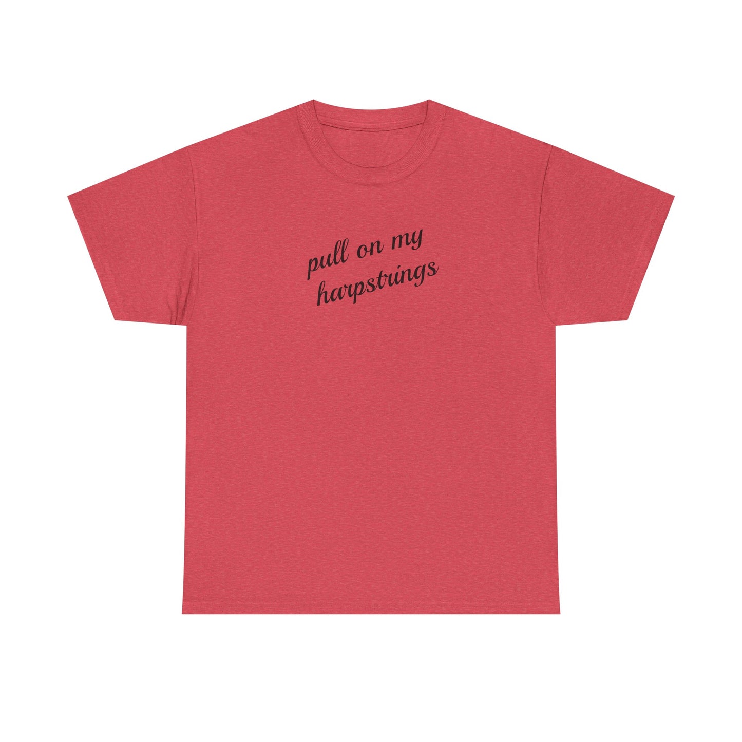 Pull on My Harpstrings Unisex Heavy Cotton Tee, Funny Graphic Shirt, Gift for Music Lovers, Casual Tee, Music Festival Outfit