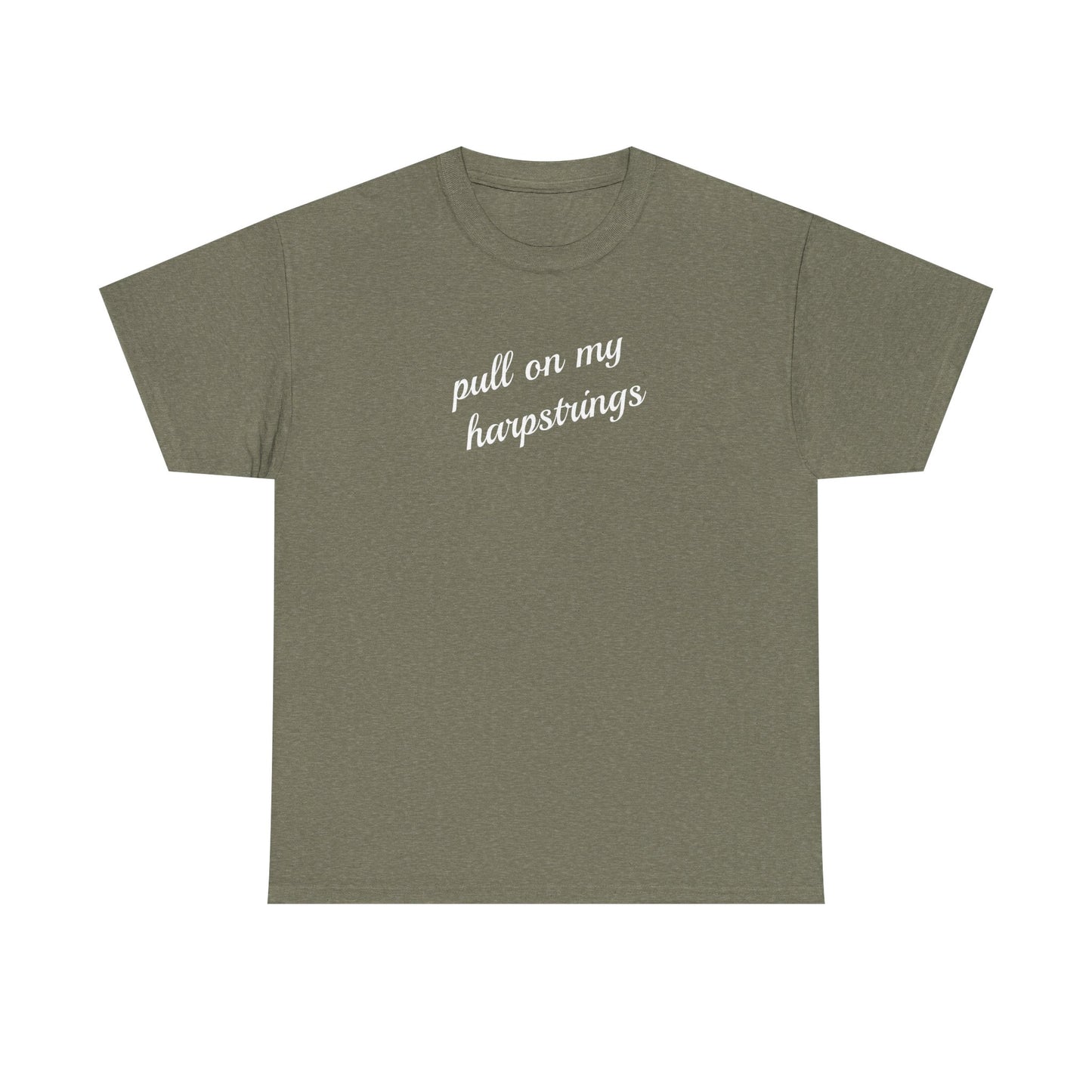 Pull on my harpstrings - white text