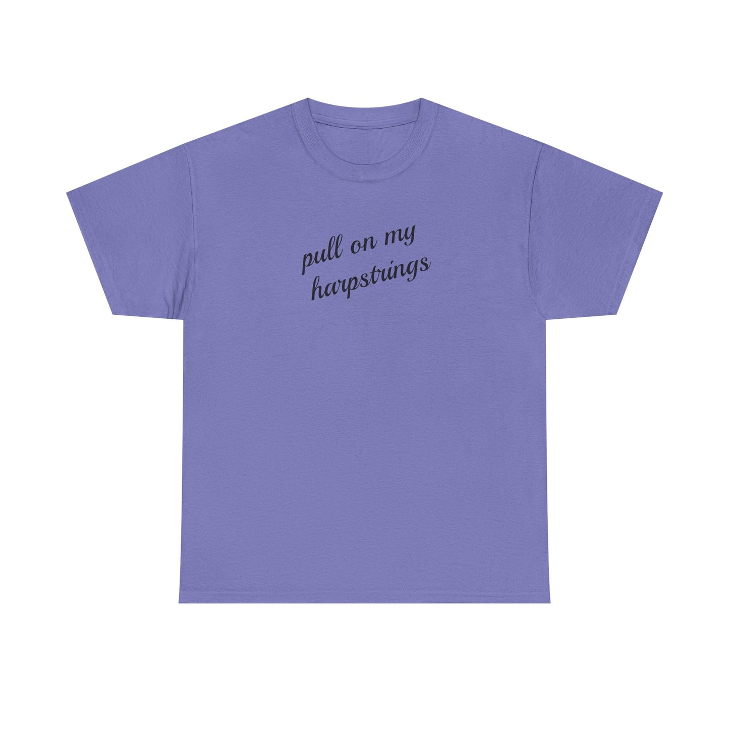 Pull on My Harpstrings Unisex Heavy Cotton Tee, Funny Graphic Shirt, Gift for Music Lovers, Casual Tee, Music Festival Outfit