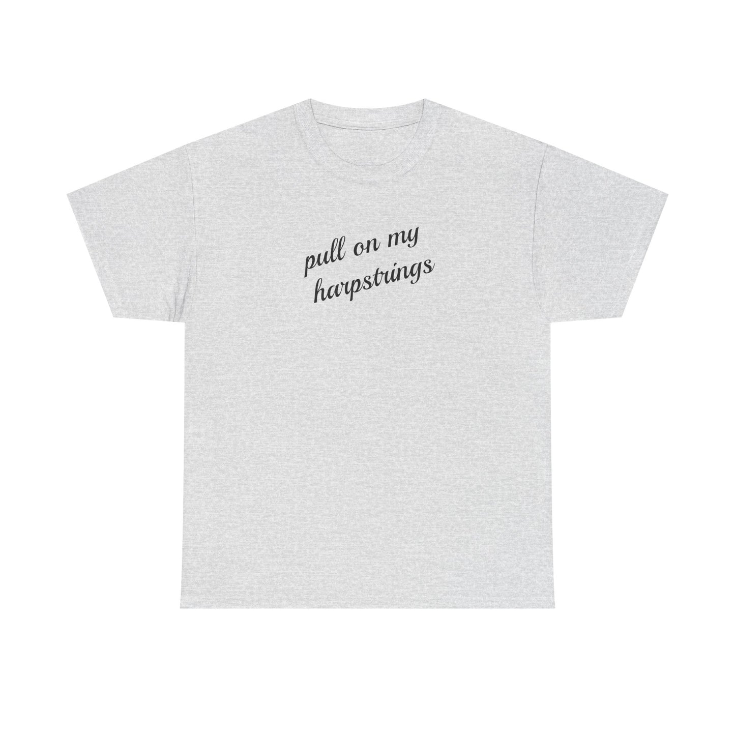 Pull on My Harpstrings Unisex Heavy Cotton Tee, Funny Graphic Shirt, Gift for Music Lovers, Casual Tee, Music Festival Outfit