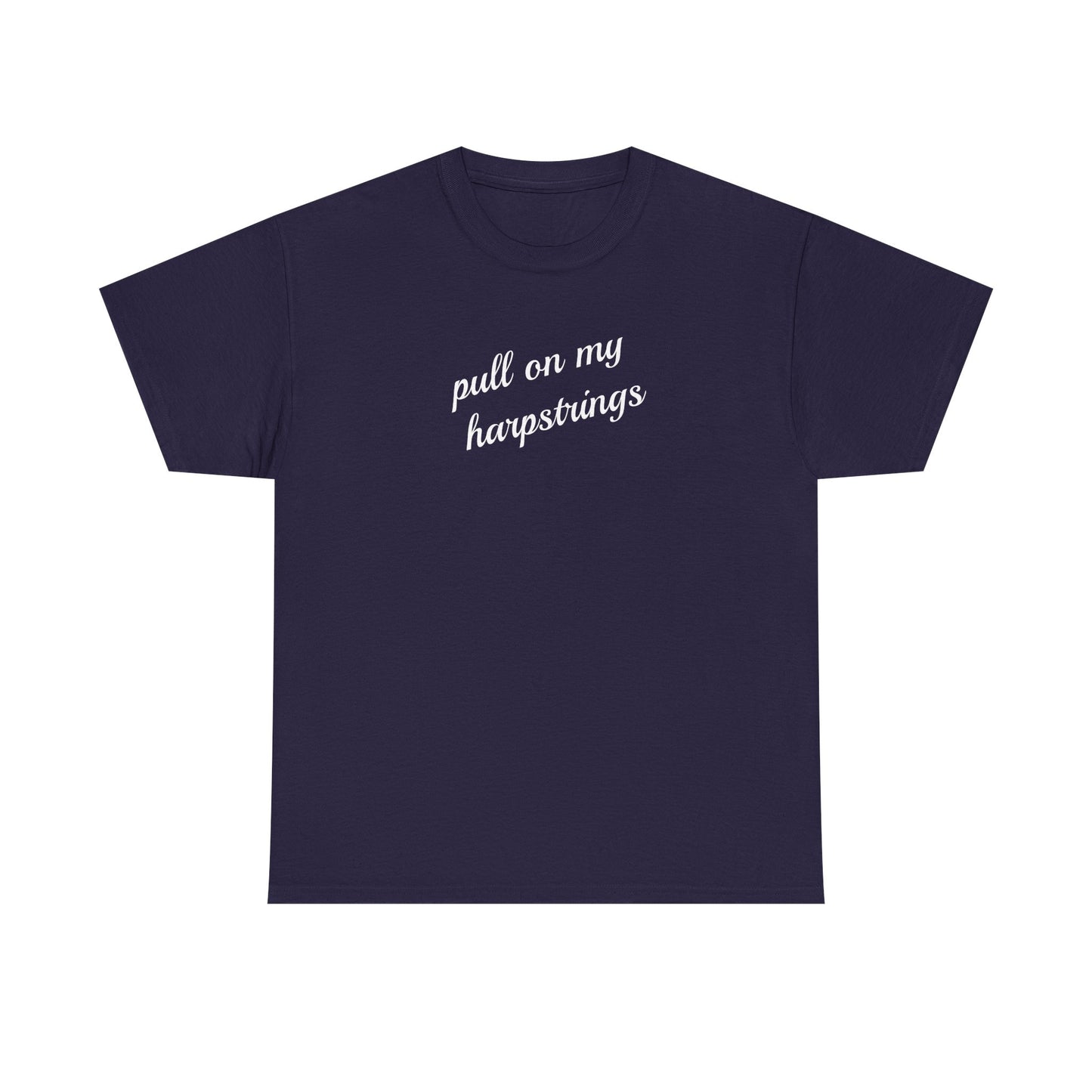 Pull on my harpstrings - white text