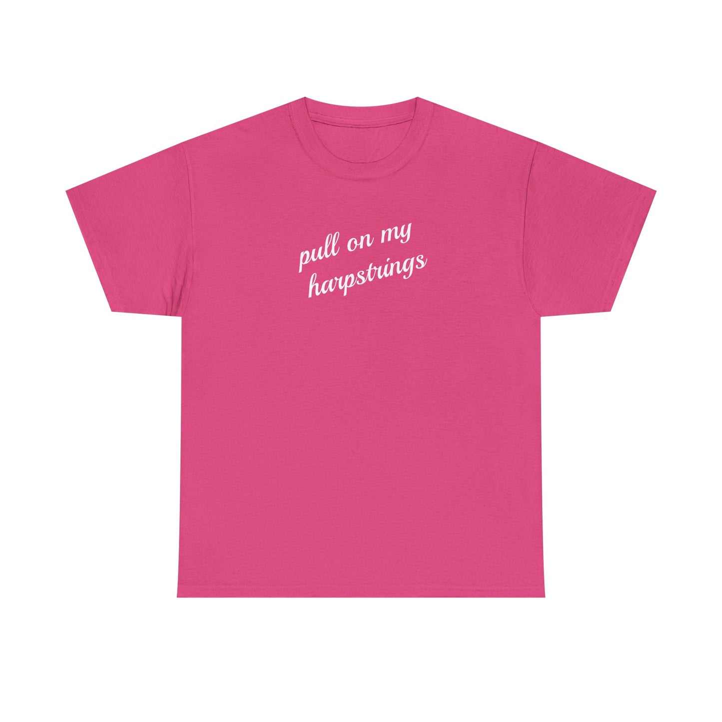 Pull on my harpstrings - white text