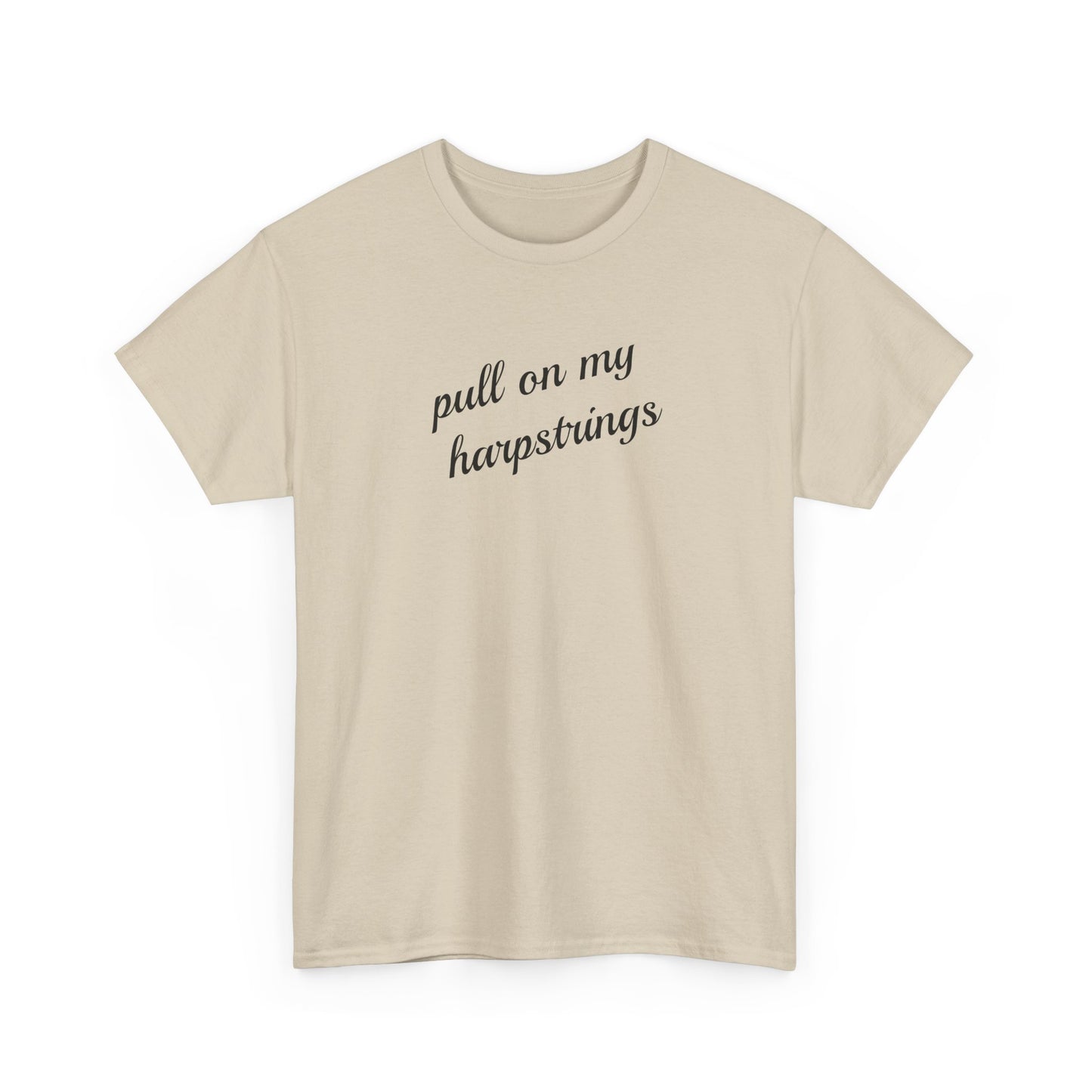 Pull on My Harpstrings Unisex Heavy Cotton Tee, Funny Graphic Shirt, Gift for Music Lovers, Casual Tee, Music Festival Outfit
