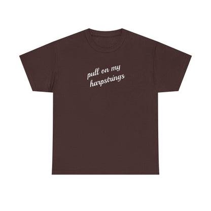Pull on my harpstrings - white text