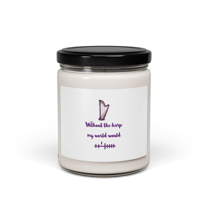 Scented Soy Candle with Harp Design | Relaxing Home Fragrance, Music Lover Gift, Aromatherapy, Meditation, Cozy Decor