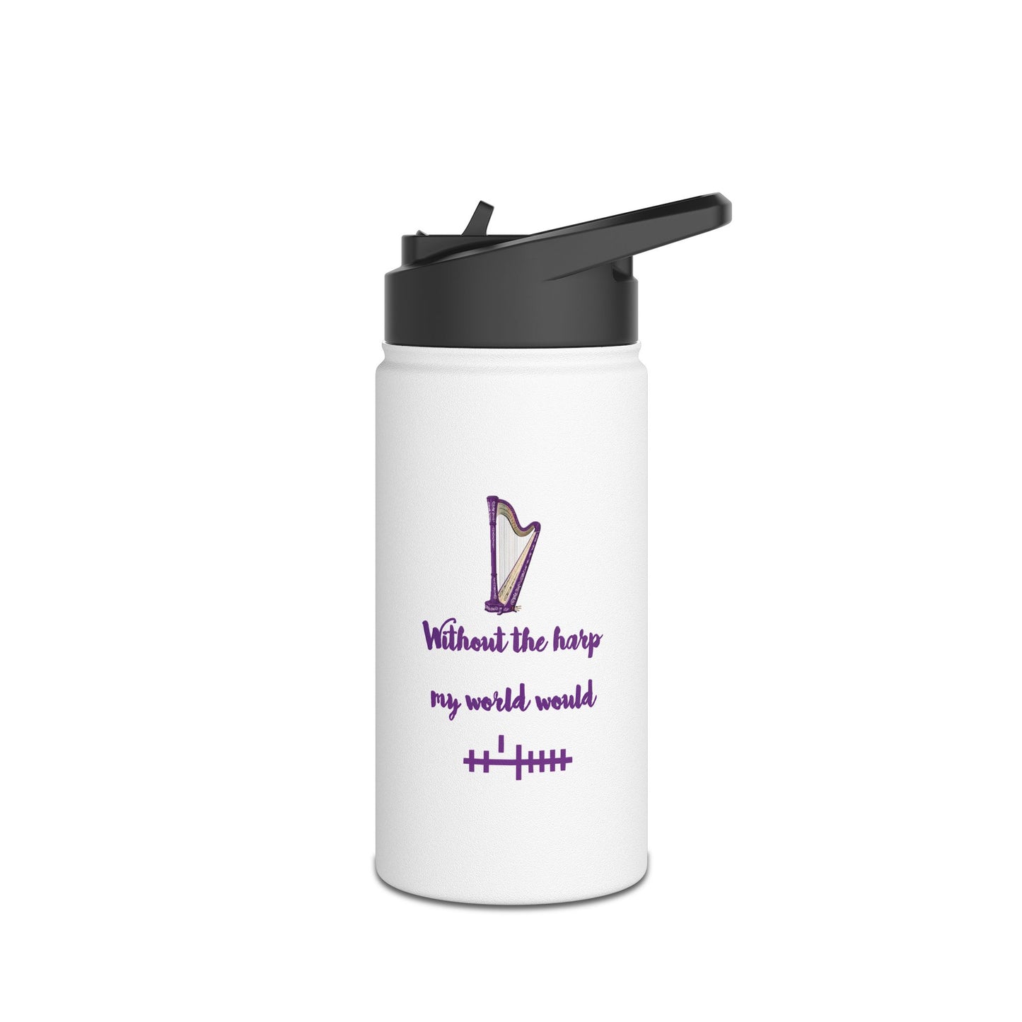 Harp-Themed Stainless Steel Water Bottle, Hydration Gift for Musicians, Fitness, and Outdoor Lovers, Motivational Drinkware, Purple [...]