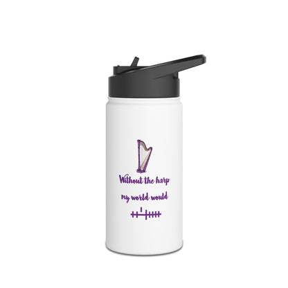 Harp-Themed Stainless Steel Water Bottle, Hydration Gift for Musicians, Fitness, and Outdoor Lovers, Motivational Drinkware, Purple [...]