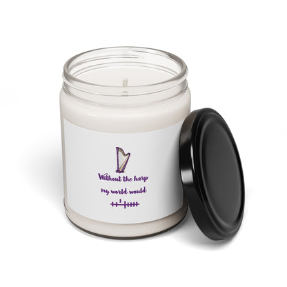 Scented Soy Candle with Harp Design | Relaxing Home Fragrance, Music Lover Gift, Aromatherapy, Meditation, Cozy Decor