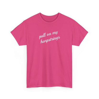 Pull on my harpstrings - white text