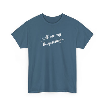 Pull on my harpstrings - white text
