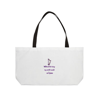 Weekender Tote Bag, Trendy Travel Bag, Weekend Getaway Companion, Perfect Gift for Musicians | Harpists