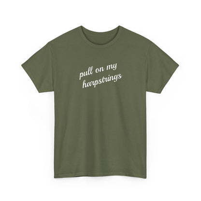 Pull on my harpstrings - white text