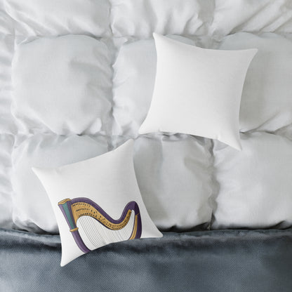 Harp Accent Pillow — Musical Instrument Decorative Throw Pillow