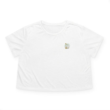 Kawaii Bunny Playing the Harp Graphic Flowy Cropped Tee