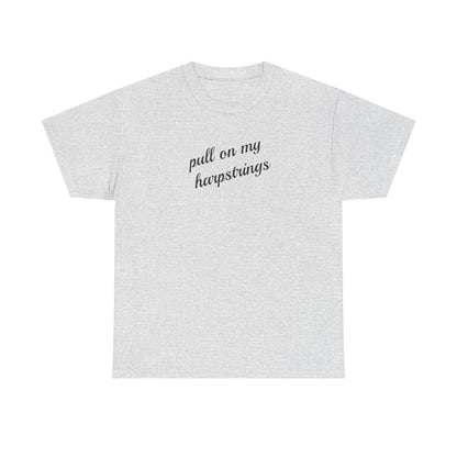 Pull on My Harpstrings Unisex Heavy Cotton Tee, Funny Graphic Shirt, Gift for Music Lovers, Casual Tee, Music Festival Outfit