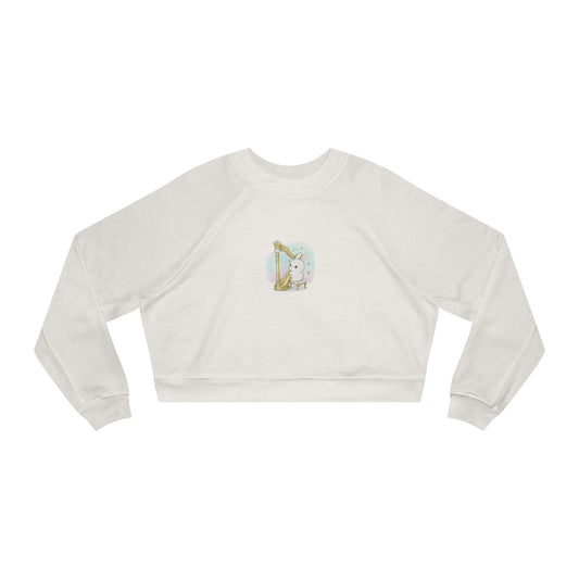 Kawaii Harp Bunny Sweatshirt | Cozy Musical Rabbit Fleece Pullover