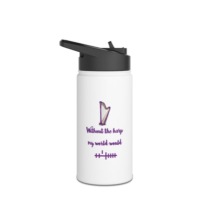 Harp-Themed Stainless Steel Water Bottle, Hydration Gift for Musicians, Fitness, and Outdoor Lovers, Motivational Drinkware, Purple [...]
