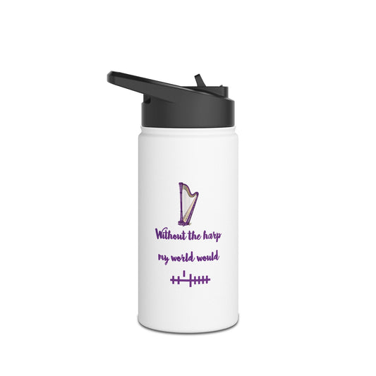 Harp-Themed Stainless Steel Water Bottle, Hydration Gift for Musicians, Fitness, and Outdoor Lovers, Motivational Drinkware, Purple [...]