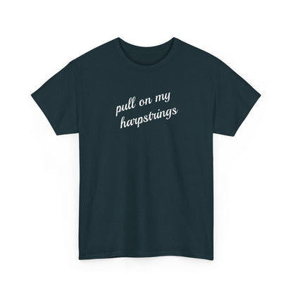 Pull on my harpstrings - white text