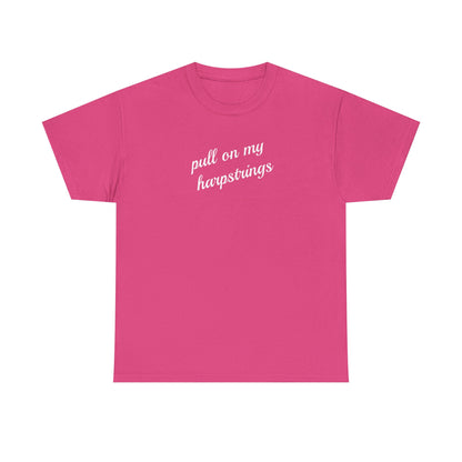 Pull on my harpstrings - white text