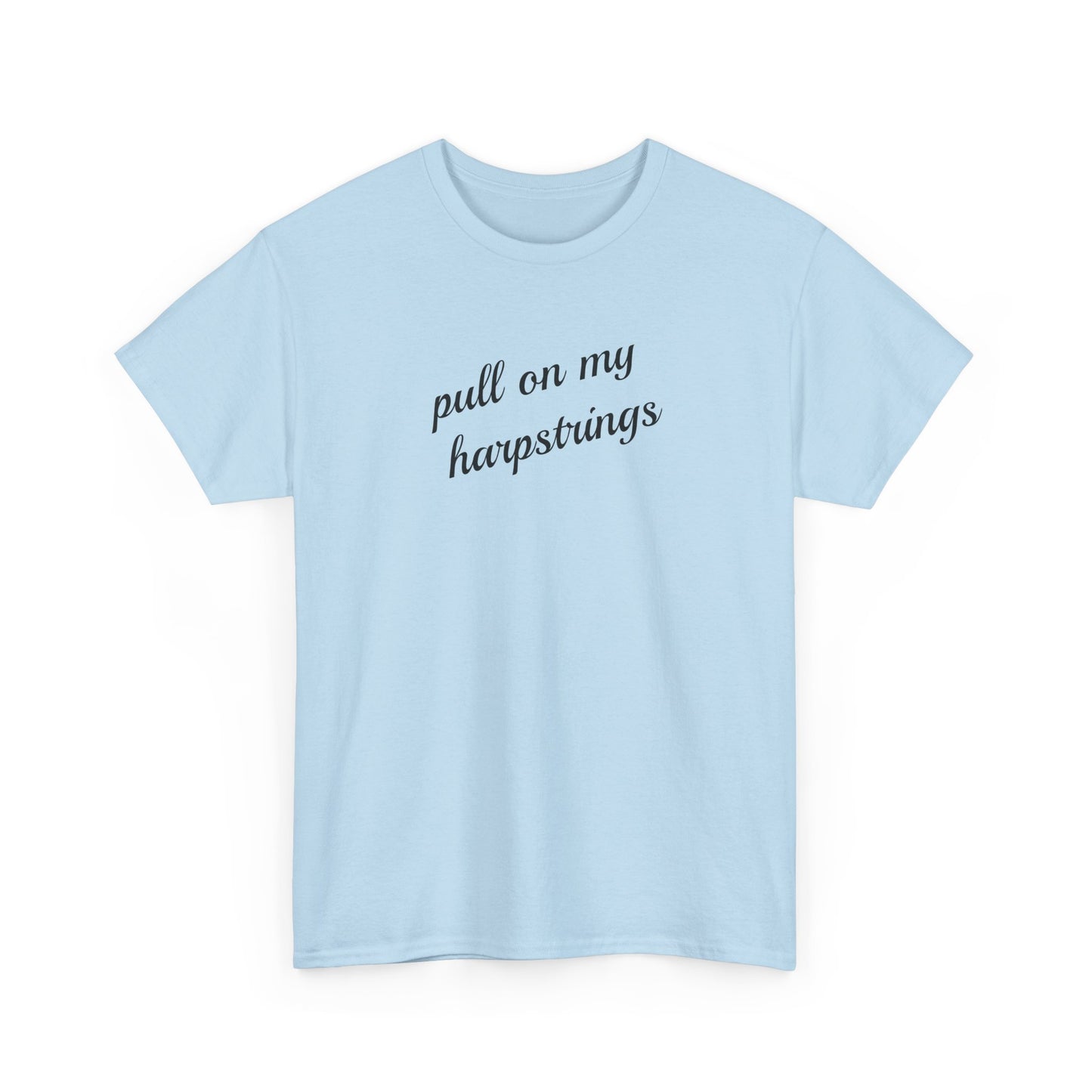 Pull on My Harpstrings Unisex Heavy Cotton Tee, Funny Graphic Shirt, Gift for Music Lovers, Casual Tee, Music Festival Outfit